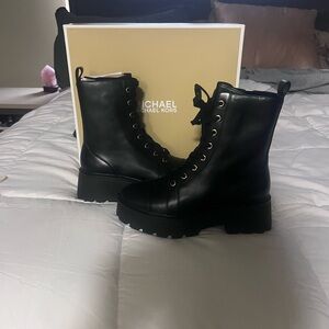 Michael Kors Black Combat Boots